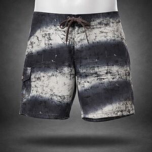 Billabong Boys Board Shorts Size 7 Cargo Swim Surf Beach Black Gray